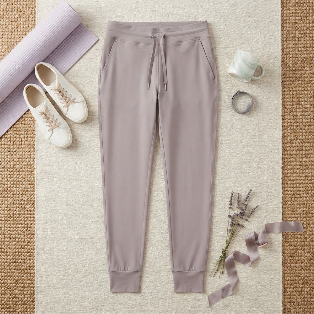 Halara Women Mauve Taupe High Waisted Joggers XL Petite Drawstring Pockets